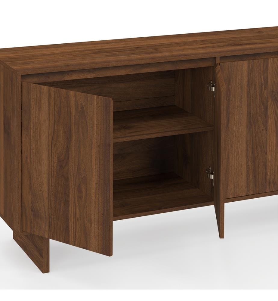 Buffet Yumi 4 portes effet noyer L160cm