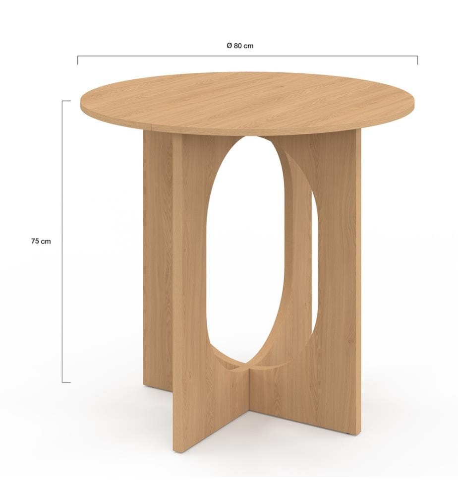 Table à manger ronde Mathis bois Ø80cm