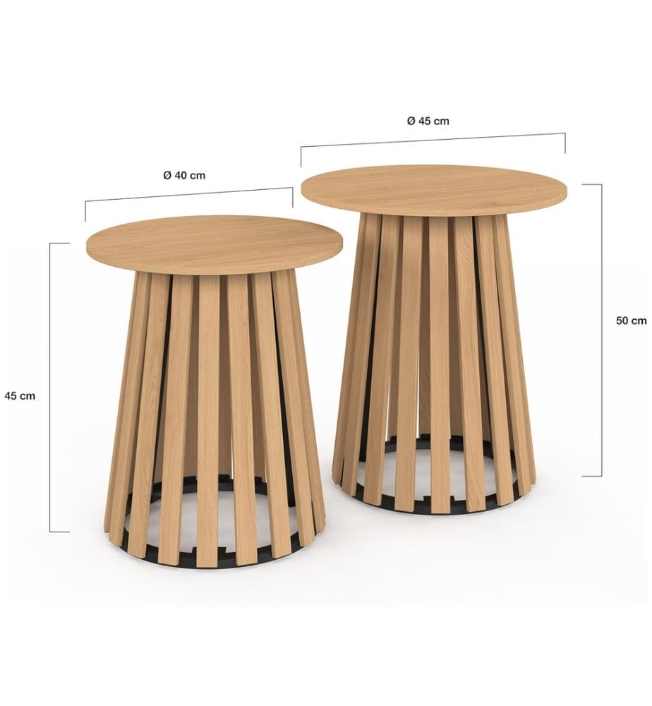 2er-Set Beistelltische – Camélia