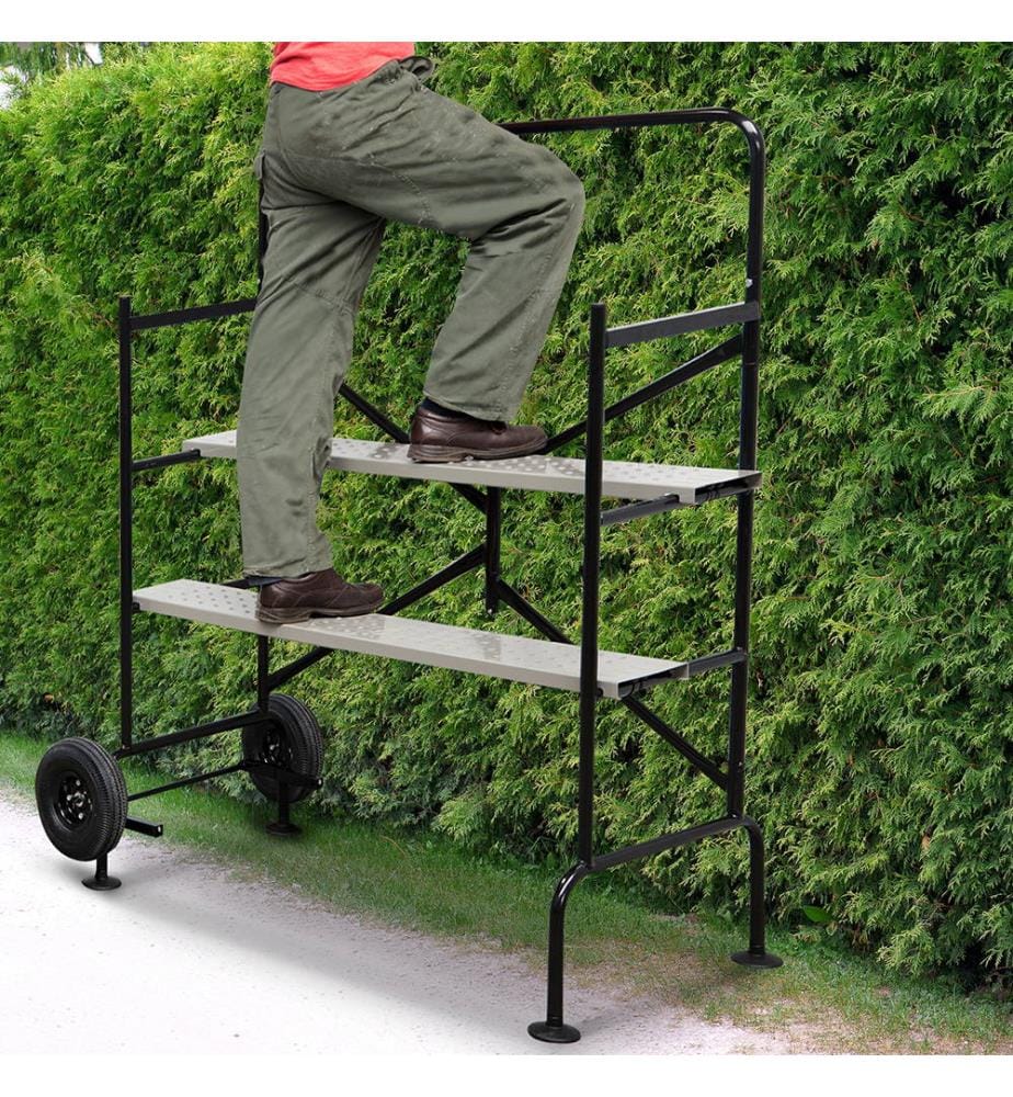 Echafaudage Mobile Sur Roues - 141 x 80 x 135 cm - Noir