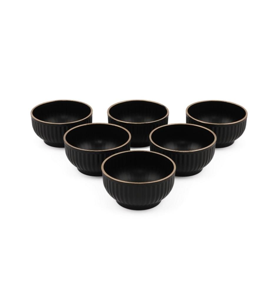 Bowl Set, 6 Pieces, Black, Plastic, Bpa Free