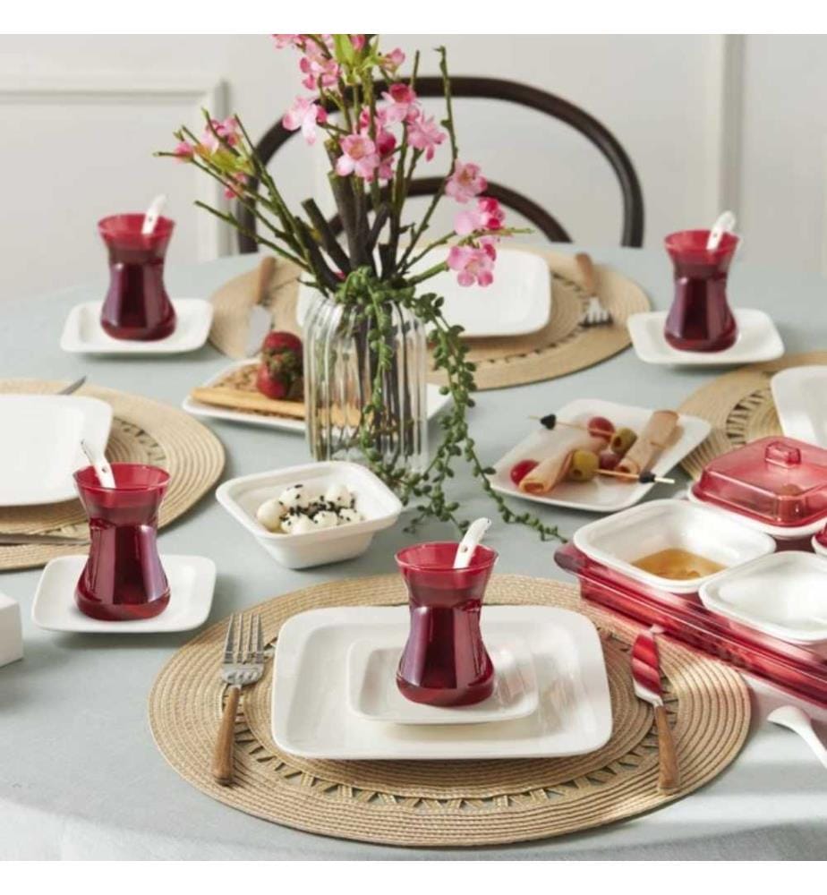 Frühstücksset, 41-teilig, mehrfarbig, 100 % Porzellan
