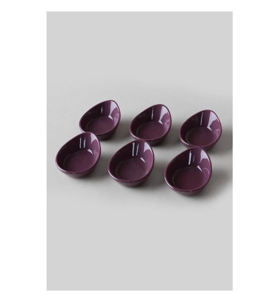 Set d'assiettes à sauce, violet, céramique