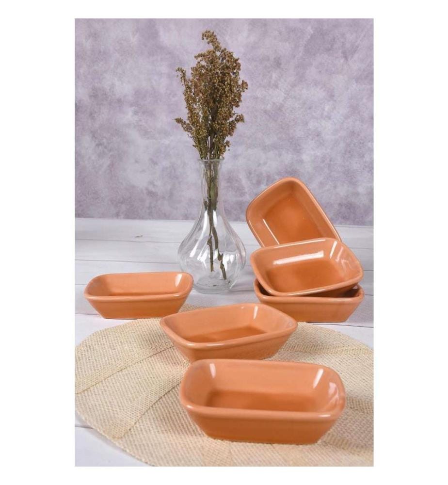 Schüsselset, 6-teilig, Orange, Keramik