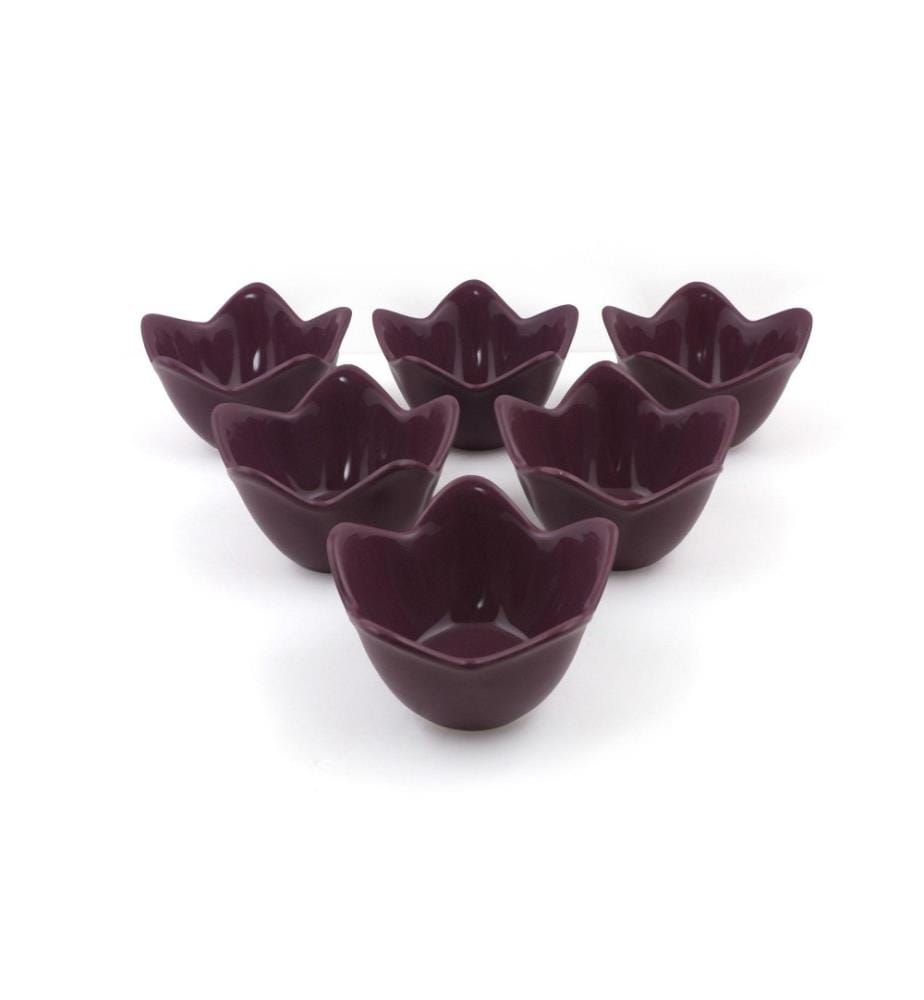 Set de bols, 6 pièces, violet, céramique