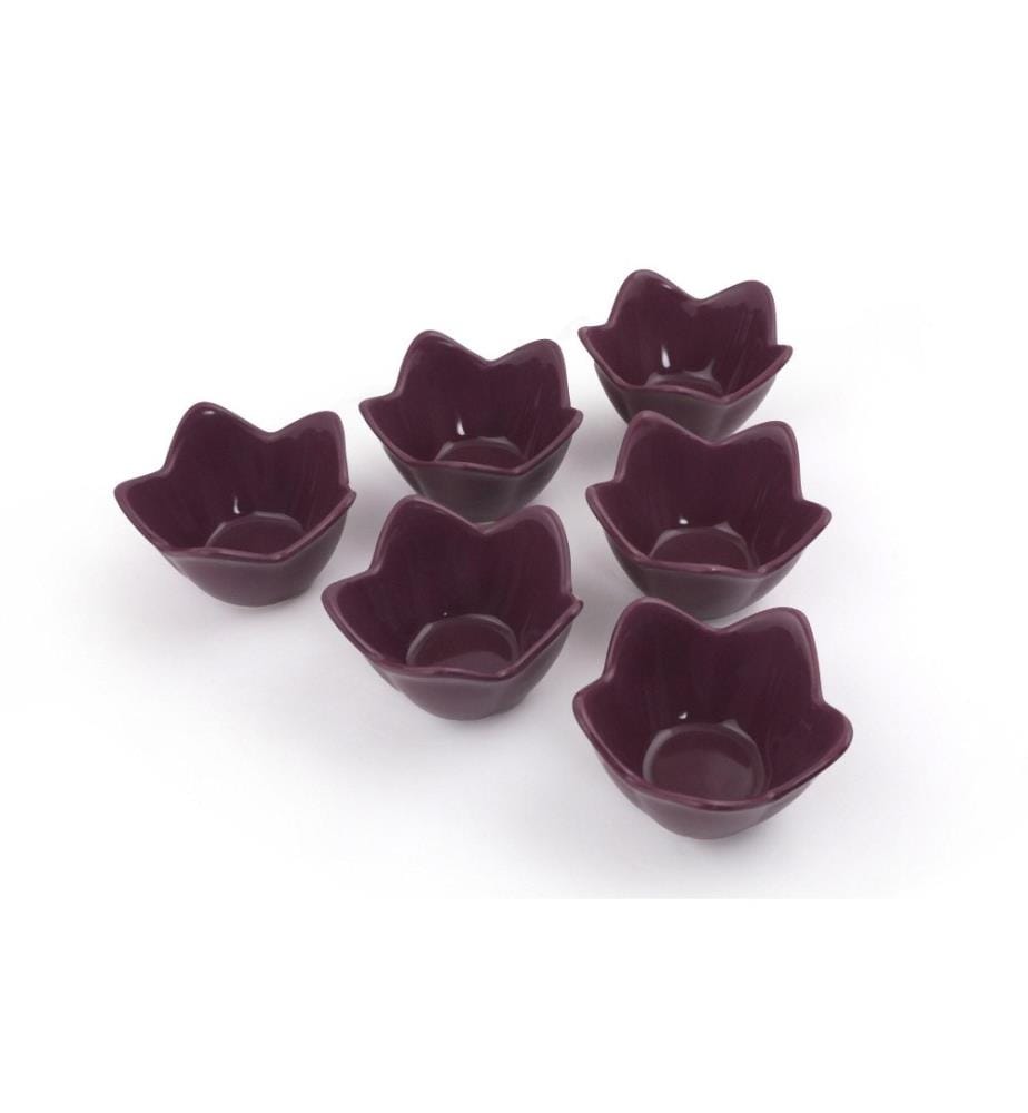 Set de bols, 6 pièces, violet, céramique