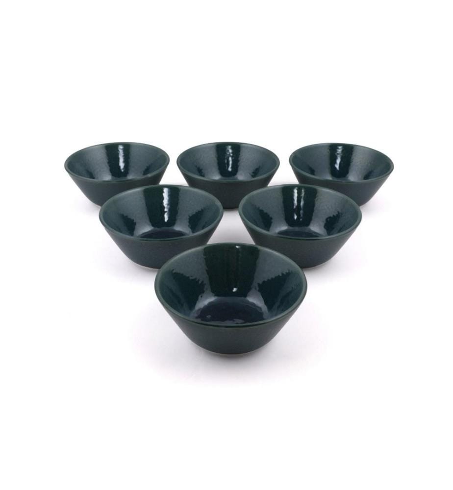 Schüsselset, 6-teilig, Dunkelgrün, Keramik