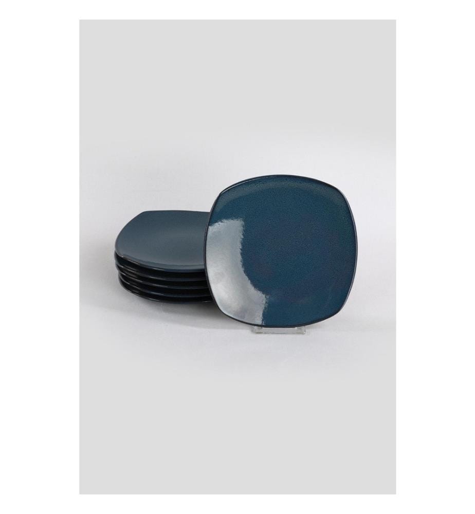 Dessertteller-Set, 6-teilig, Dunkelblau, Keramik