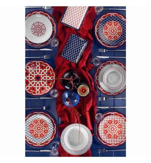 Service de table, 30 pièces, Multicolore, Porcelaine