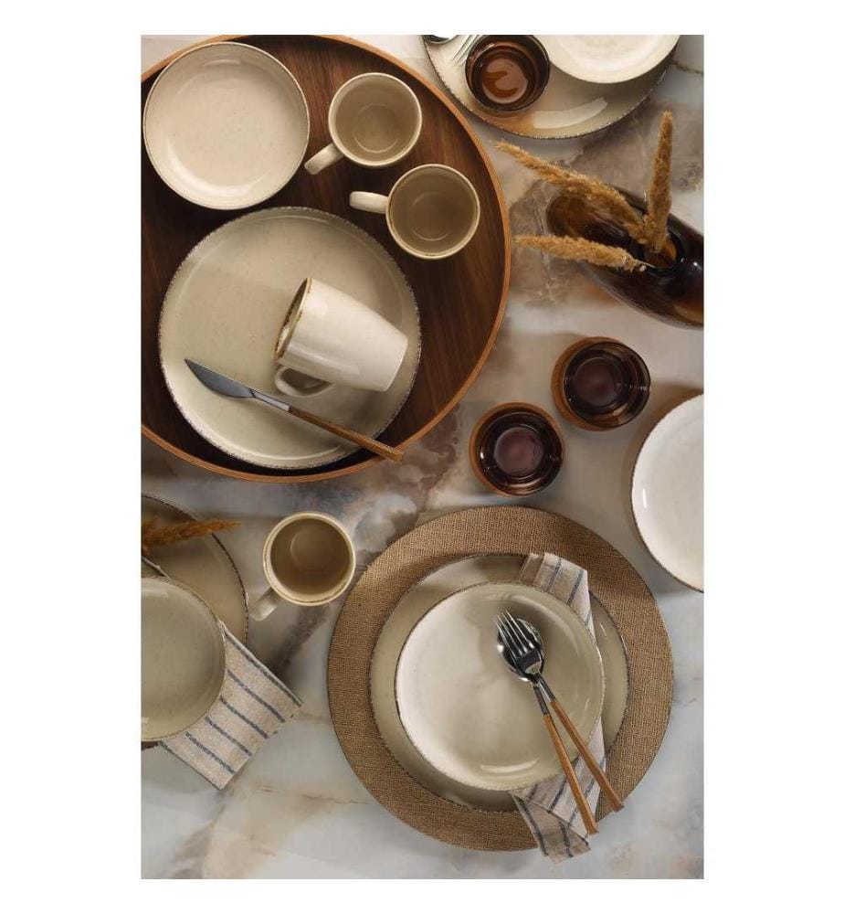 Essservice, 16-teilig, Creme, Porzellan