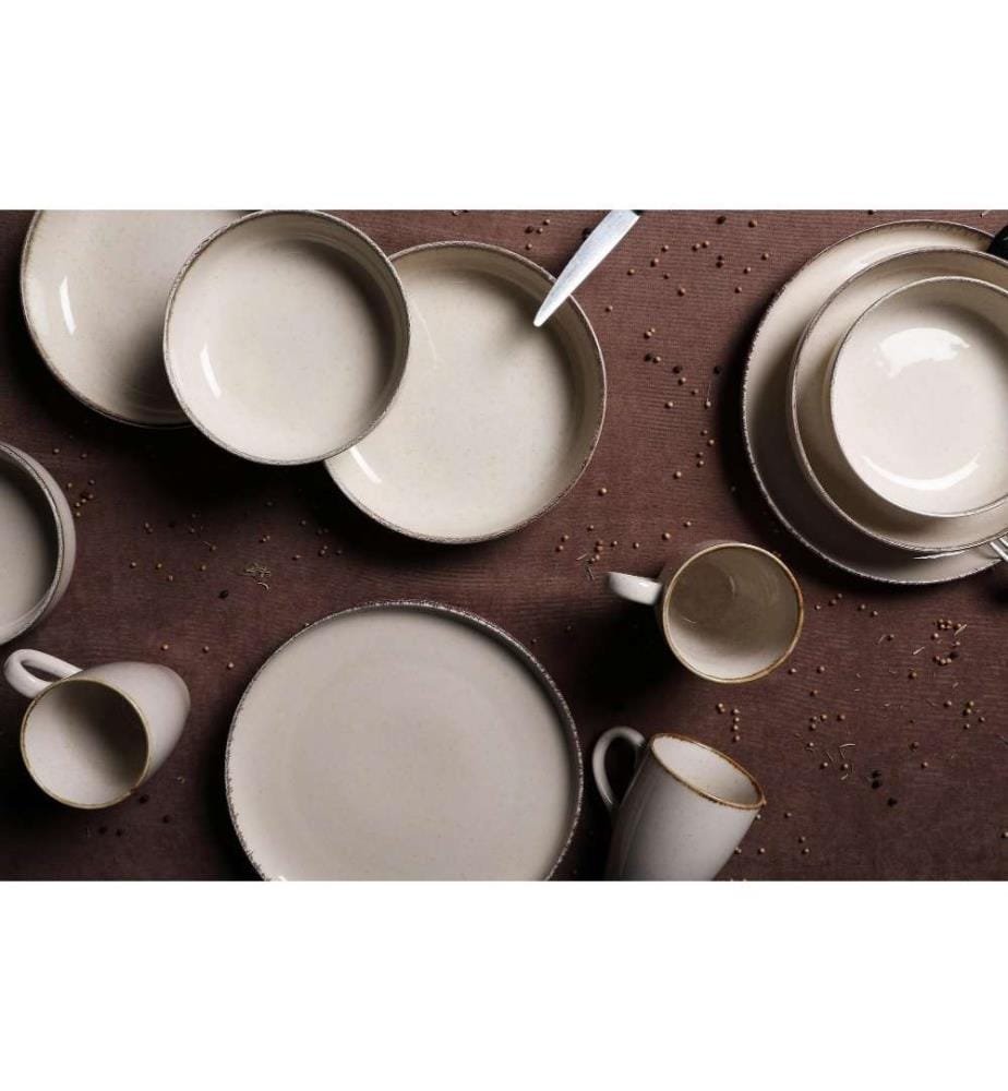 Essservice, 16-teilig, Creme, Porzellan