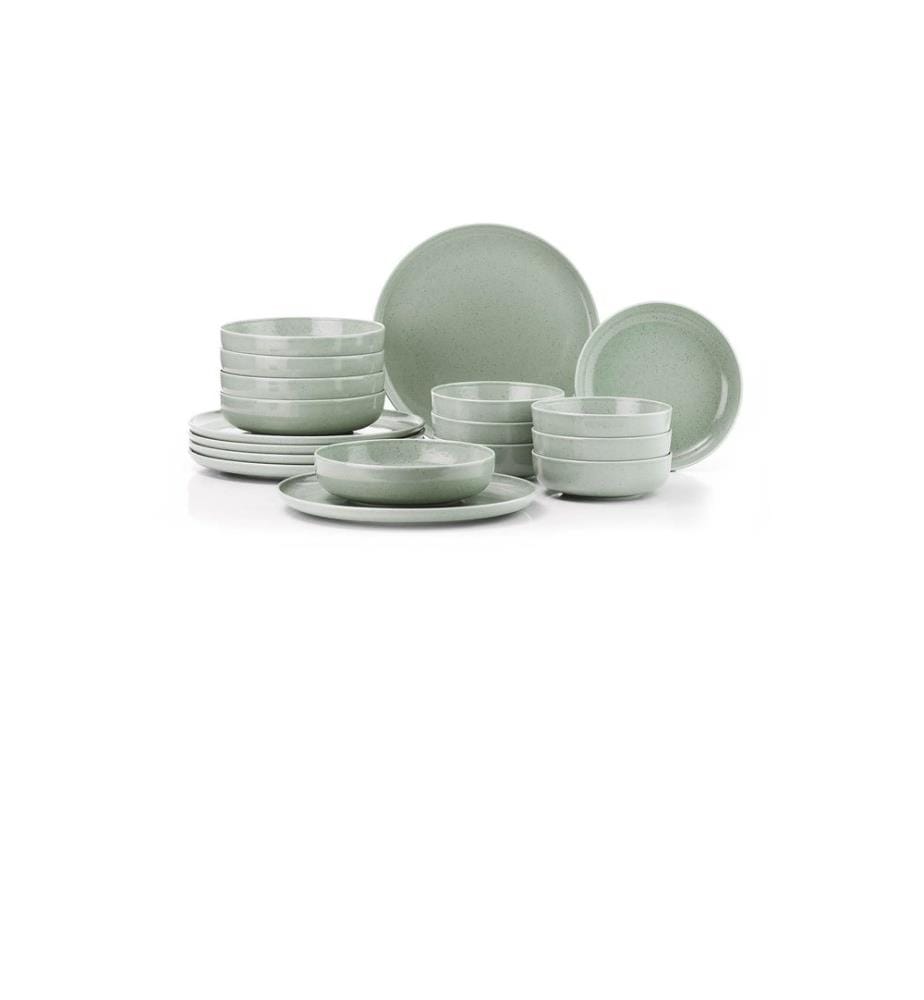 Speiseservice, 18-teilig, mehrfarbig, 100 % Porzellan