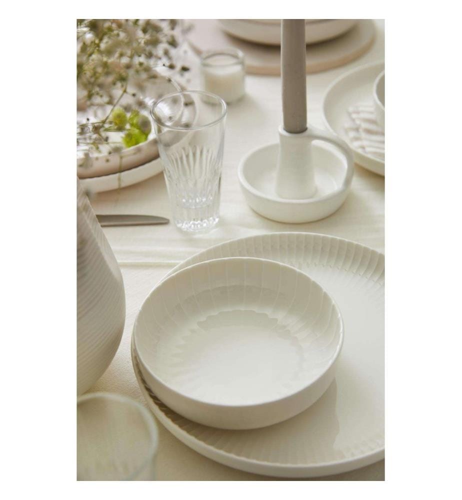 Service de table, 18 pièces, blanc, 100% PORCELAINE