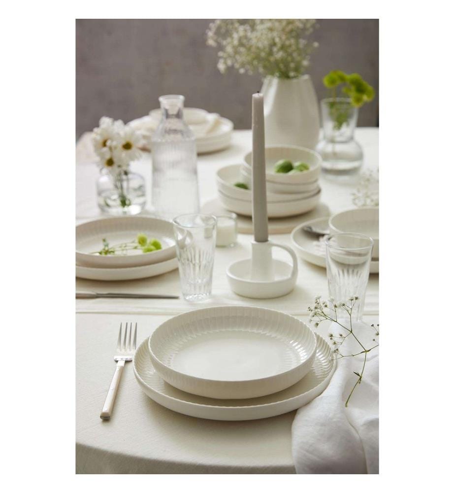 Service de table, 18 pièces, blanc, 100% PORCELAINE