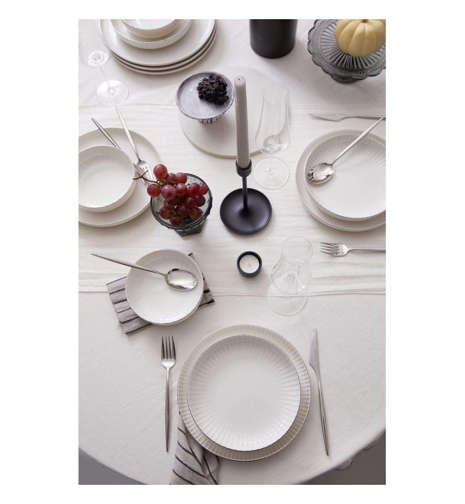 Service de table, 18 pièces, argent, 100% PORCELAINE