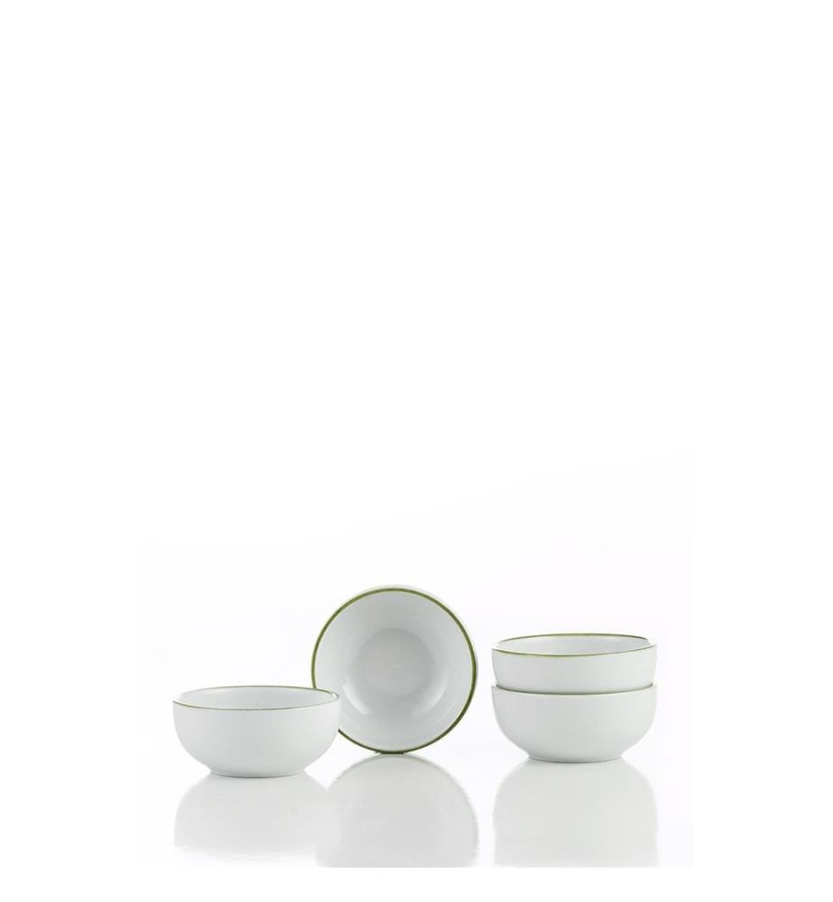 Set de bols, 4 pièces, vert, 100% PORCELAINE
