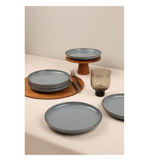 Set d'assiettes à dessert, 6 pièces, gris, 100% PORCELAINE