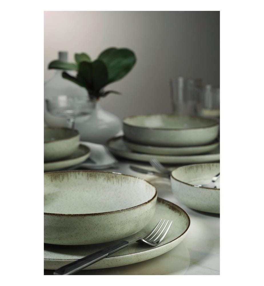 Essgeschirr-Set, 12-teilig, Grün, 100 % Porzellan