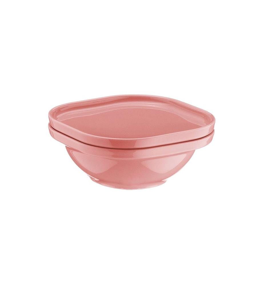 Service de table, 2 pièces, rose, 100% porcelaine