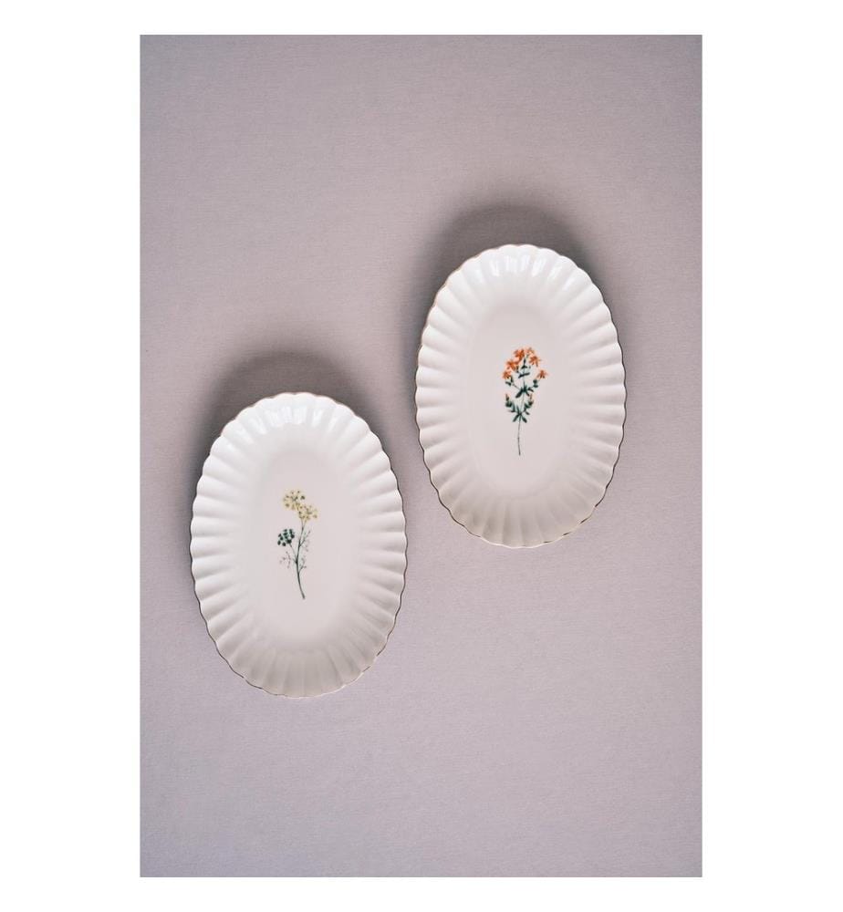 Servierplatten-Set, 2-teilig, mehrfarbig, 100 % Porzellan