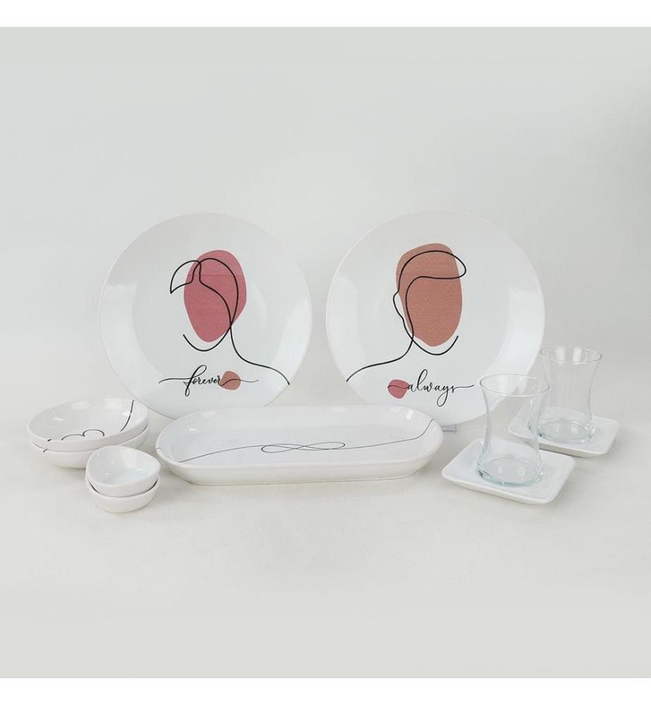 Frühstücksset, 11-teilig, mehrfarbig, Keramik-Steinzeug, wasserabweisend