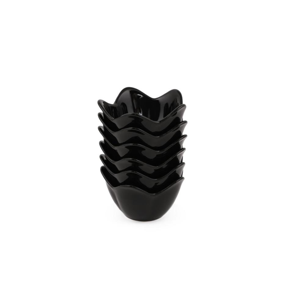 Set de bols pour apéritifs, 6 pièces, noir, céramique, n'absorbe pas l'eau