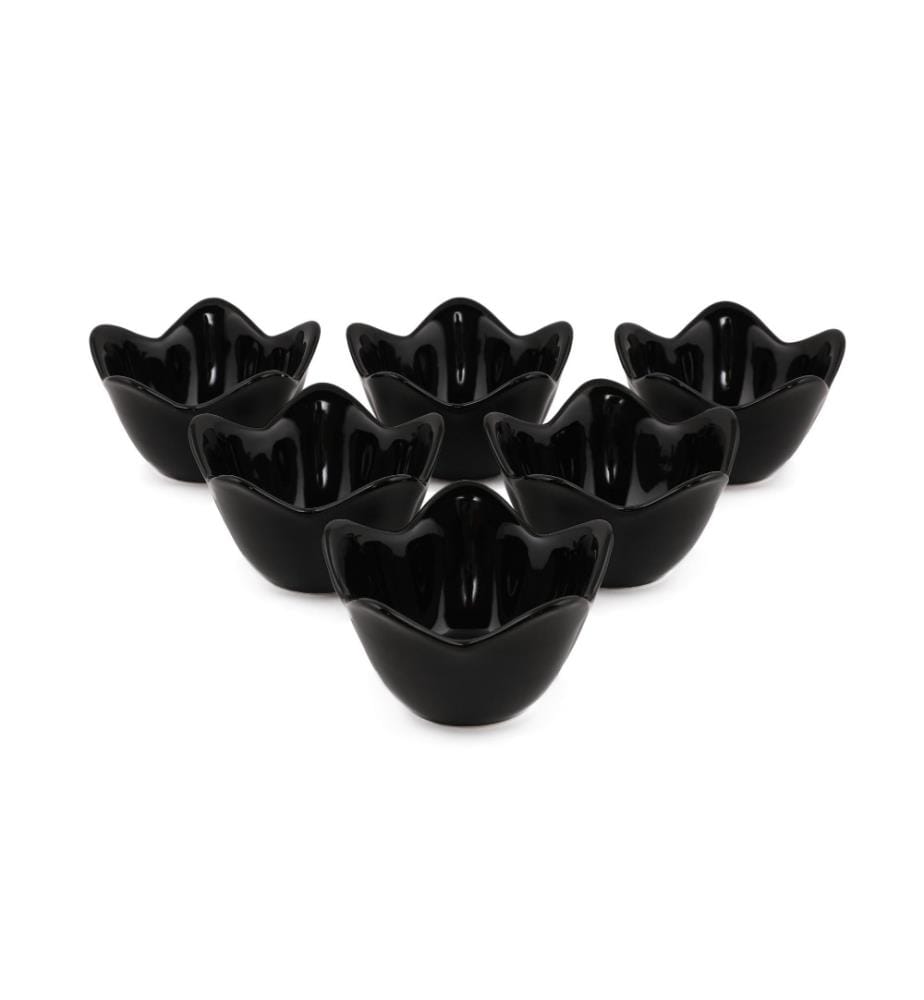 Set de bols pour apéritifs, 6 pièces, noir, céramique, n'absorbe pas l'eau