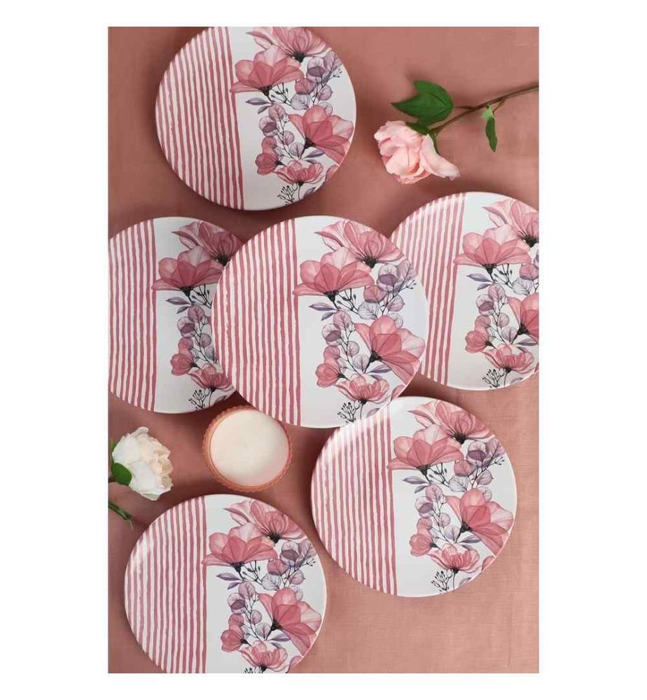 Keramik-Dessertteller-Set, 6-teilig, mehrfarbig, 100 % Keramik