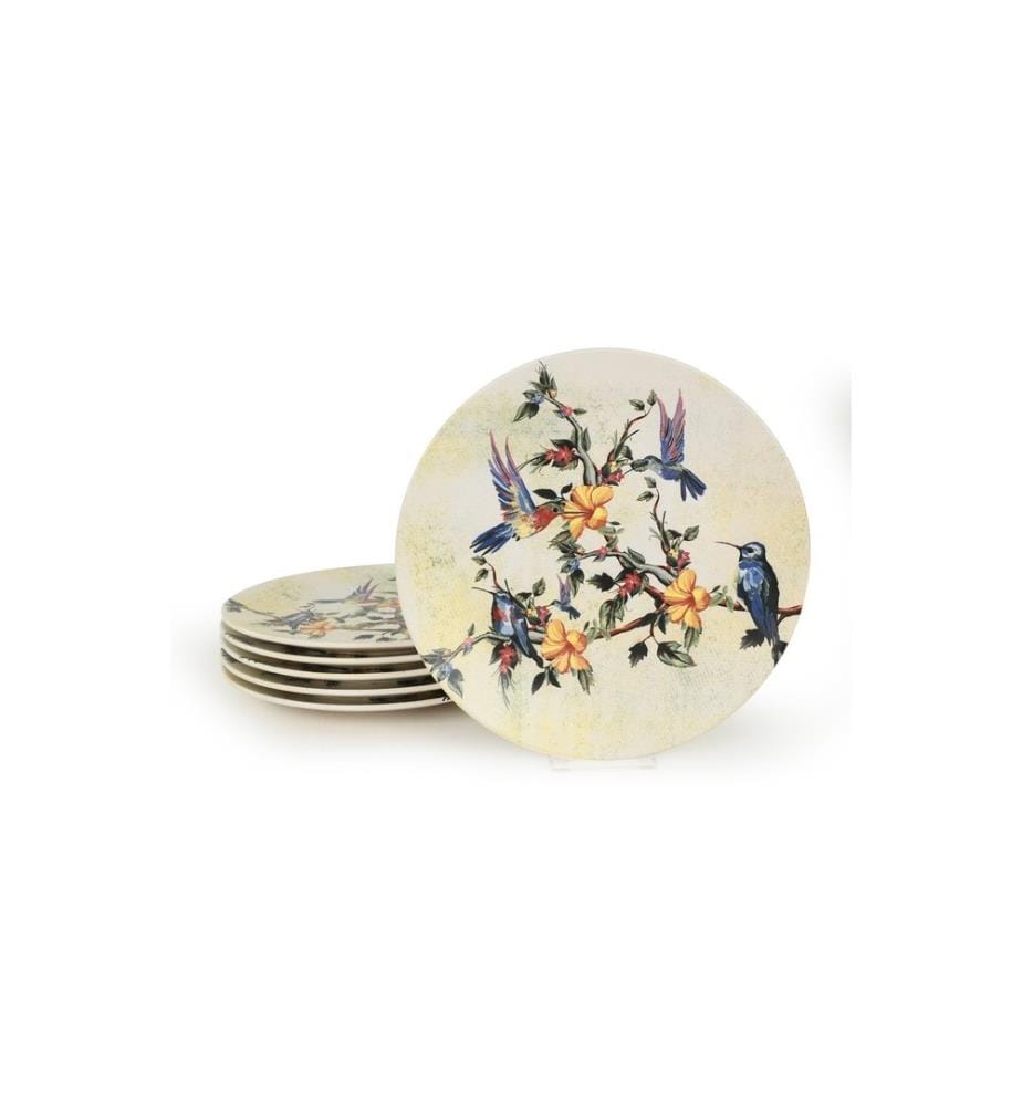 Servierteller-Set, 6-teilig, mehrfarbig, 100 % Keramik, antibakteriell