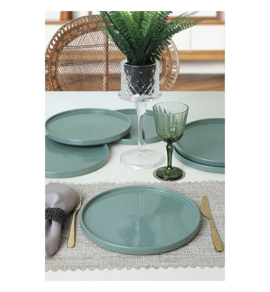 Servierteller-Set, 6-teilig, Grün, 100 % Keramik, antibakteriell