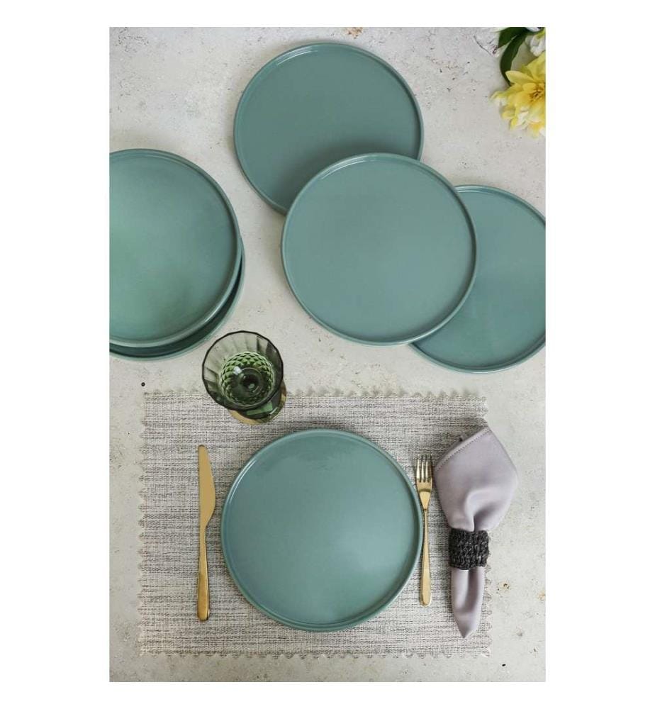 Servierteller-Set, 6-teilig, Grün, 100 % Keramik, antibakteriell