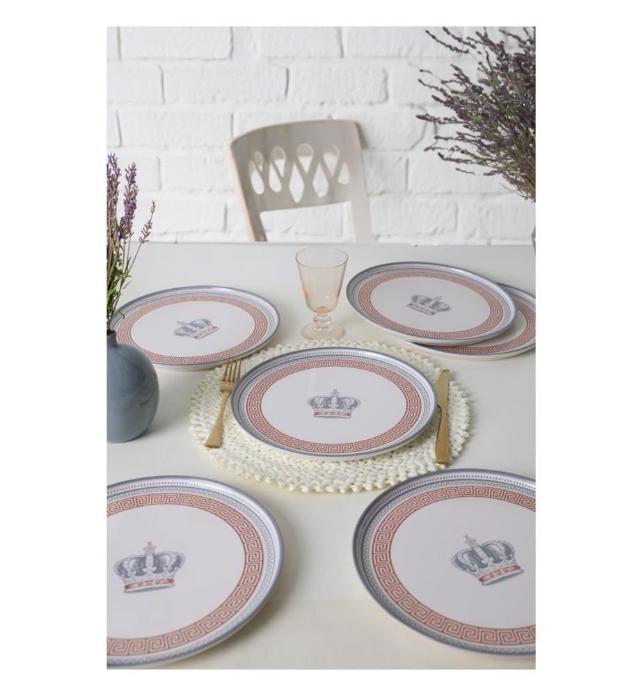 Servierteller-Set, 6-teilig, weiss, 100 % Keramik