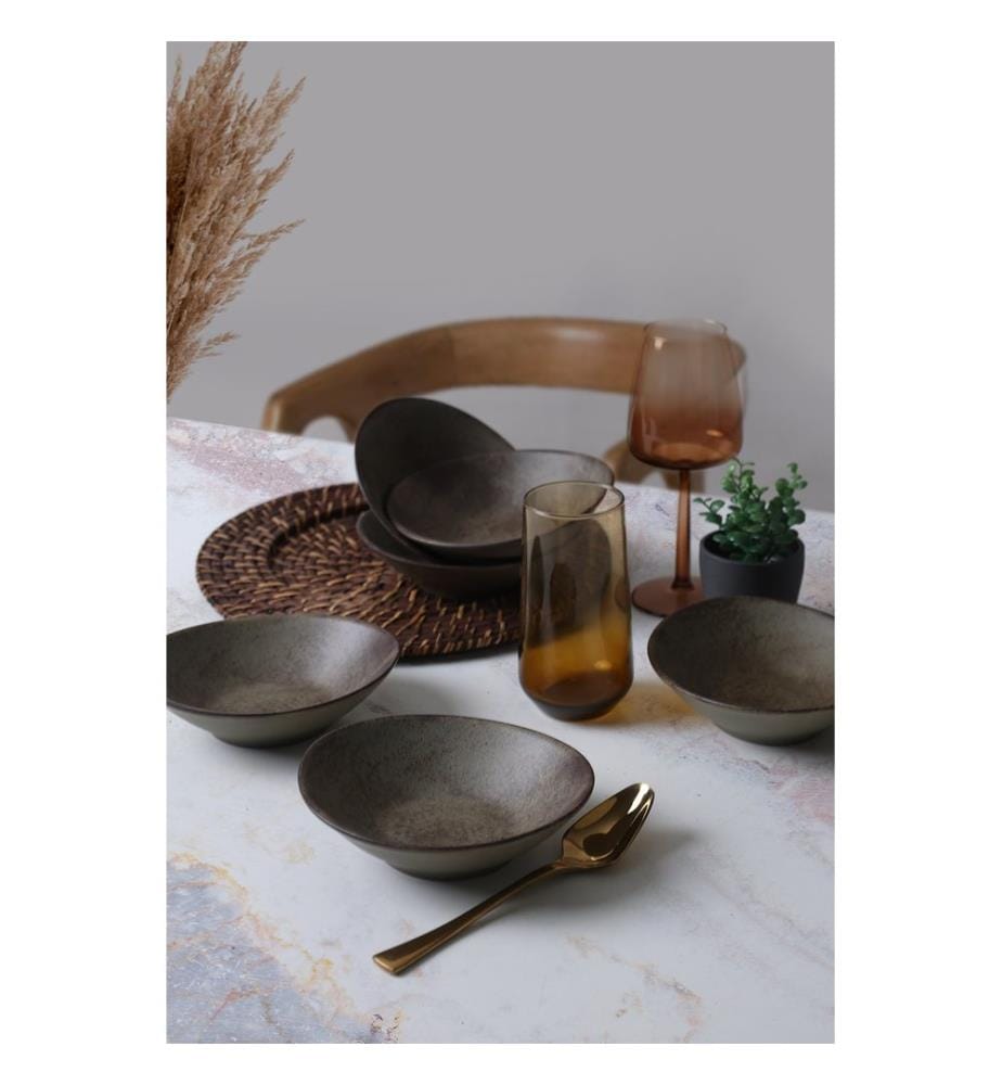 Set de bols en céramique, 6 pièces, marron, 100% CERAMIC STONEWARE