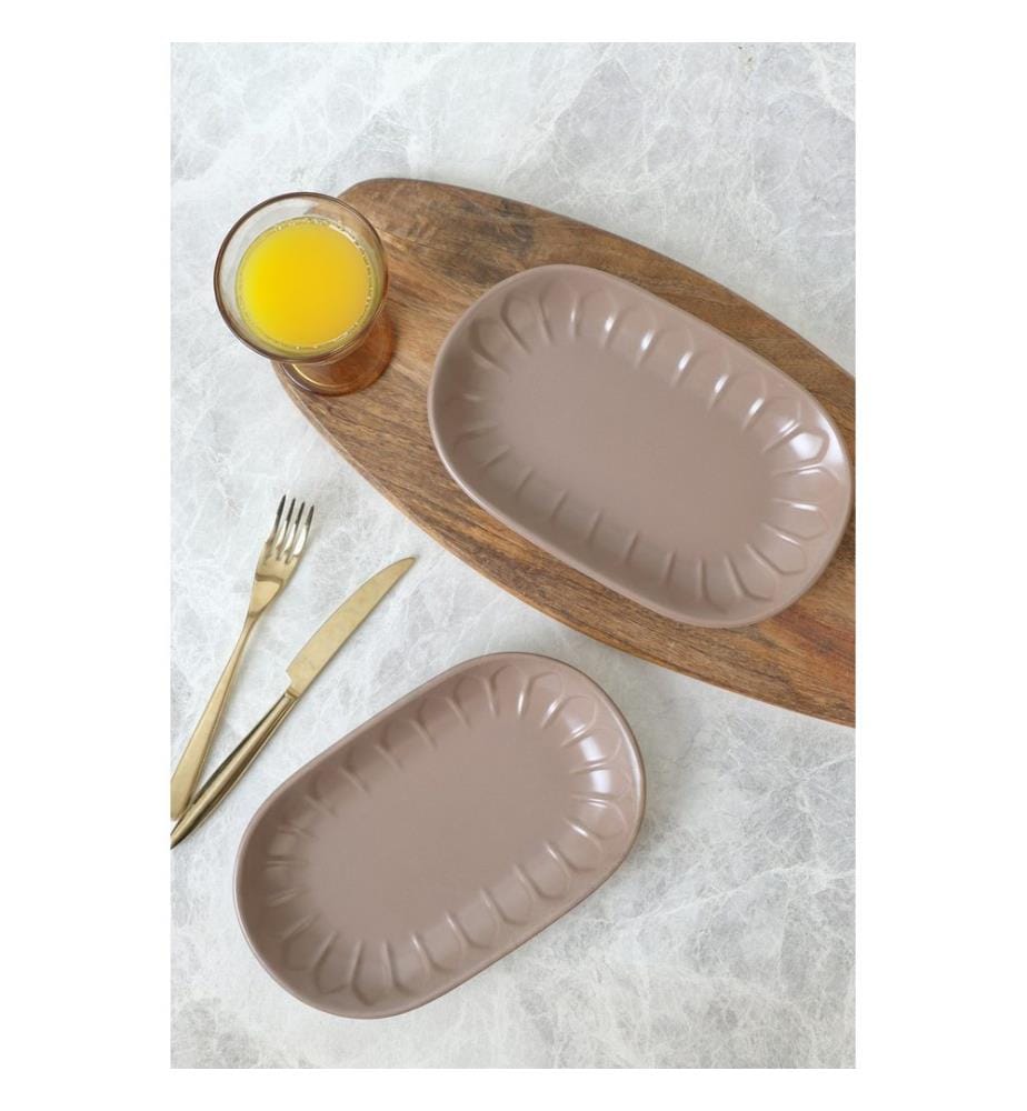 Set d'assiettes, 2 pièces, Beige, 100% CERAMIC STONEWARE