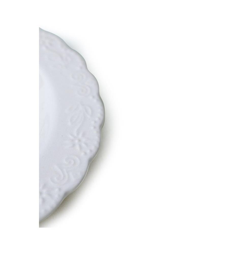 Dessertteller-Set, 6-teilig, Weiss, 100 % Keramik