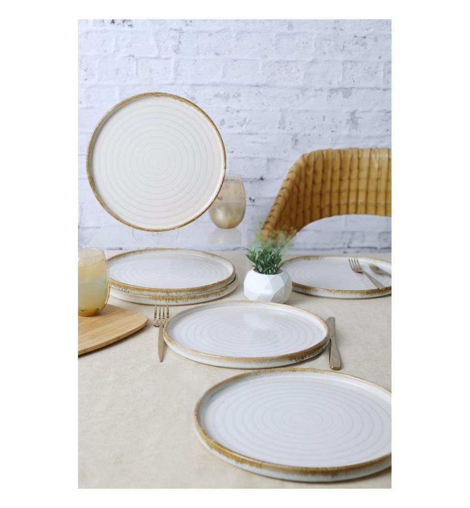 Servierteller-Set, 6-teilig, weiss, 100 % Keramik