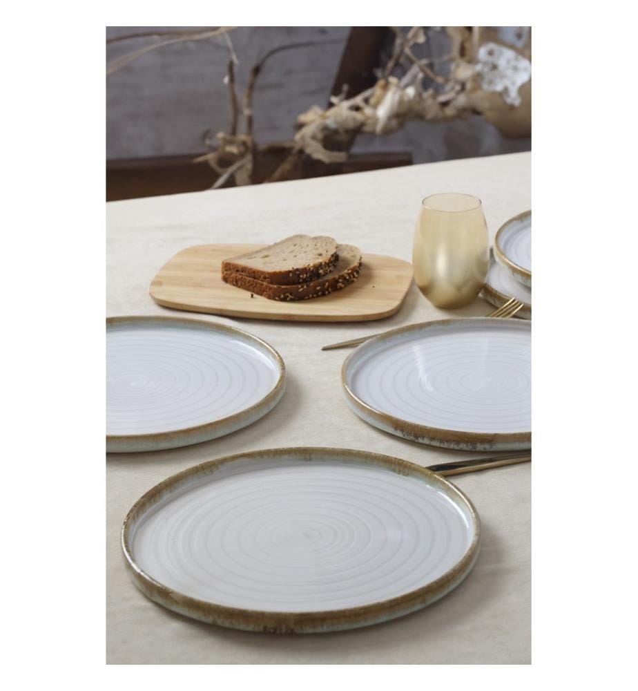 Servierteller-Set, 6-teilig, weiss, 100 % Keramik