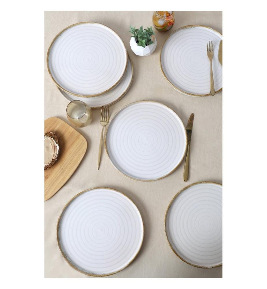 Servierteller-Set, 6-teilig, weiss, 100 % Keramik