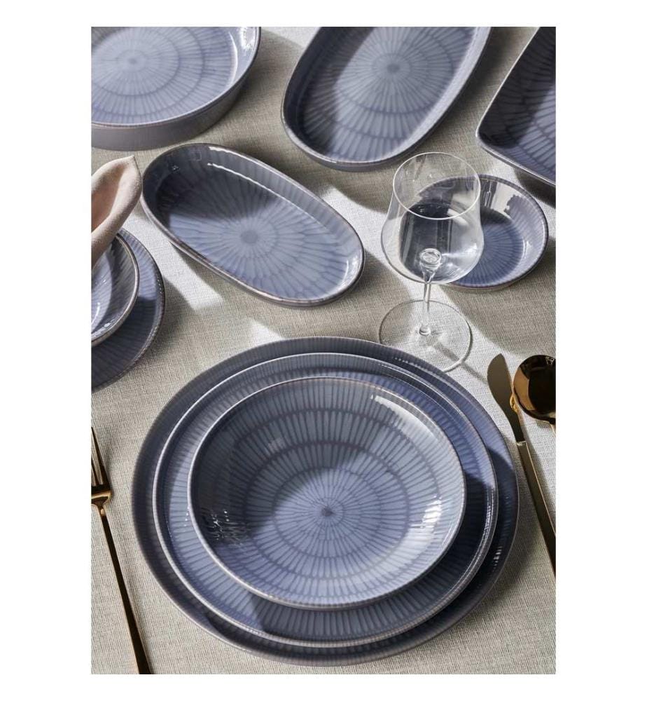 Teller-Set, 6-teilig, Grau, 100 % Keramik