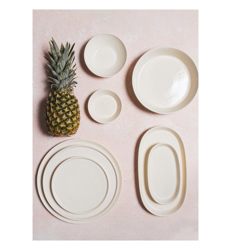 Servierplatte, Creme, 100 % Keramik