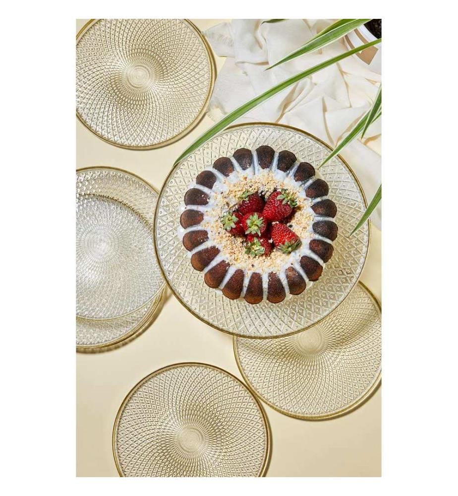 Dessertteller-Set, 7-teilig, transparent, 100 % Glas