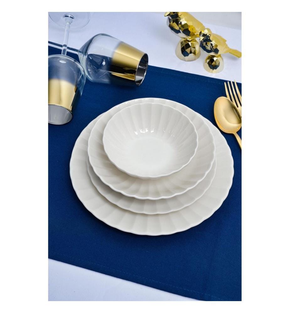 Essservice, 24-teilig, Weiss, 100 % Porzellan