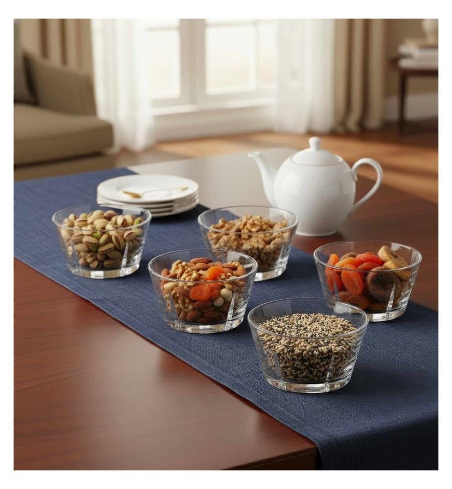 Glasschüssel-Set, 6-teilig, transparent, 100 % Glas