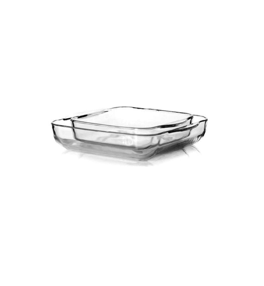 Plateau en verre, 2 pièces, transparent, 100% BORO SILICATE GLASS