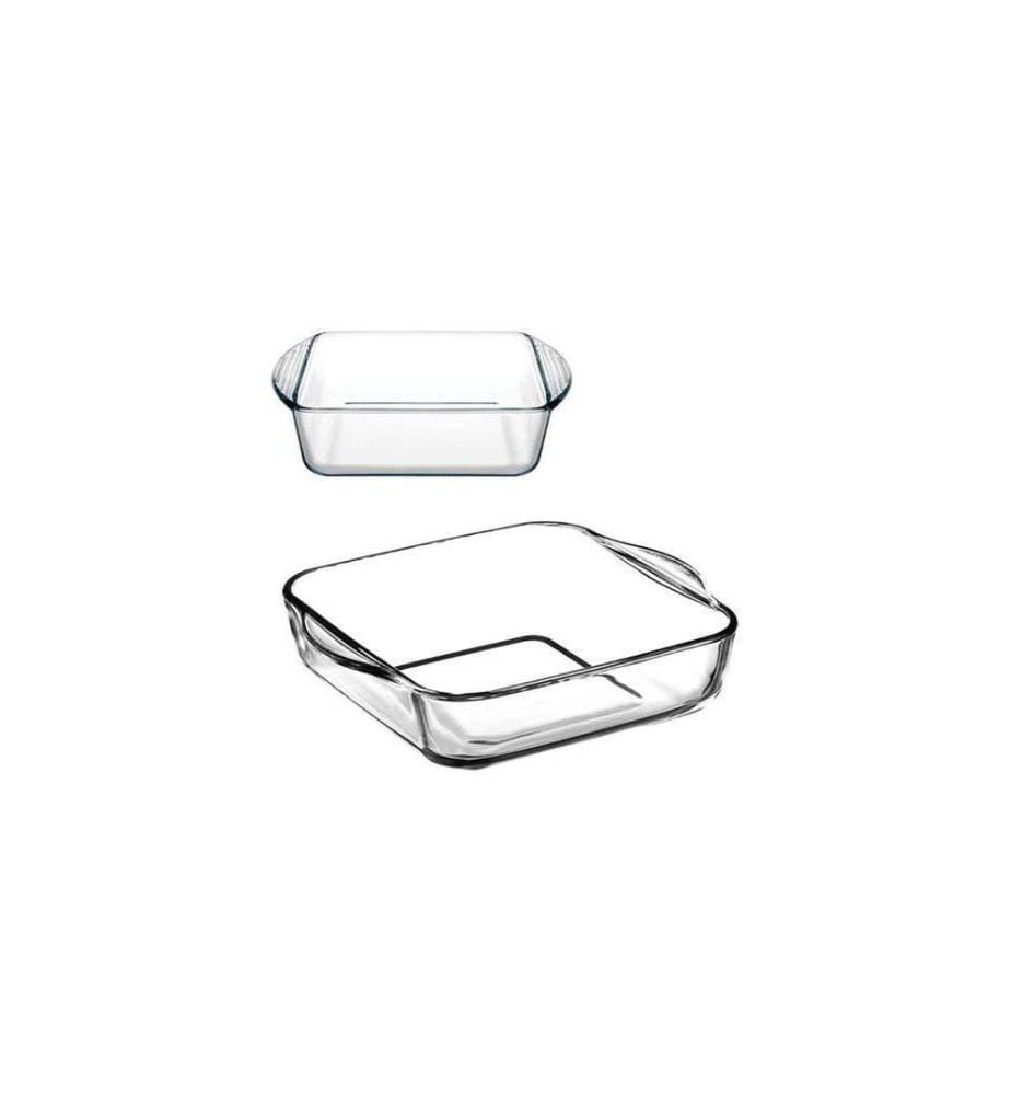Plateau en verre, 2 pièces, transparent, 100% BORO SILICATE GLASS