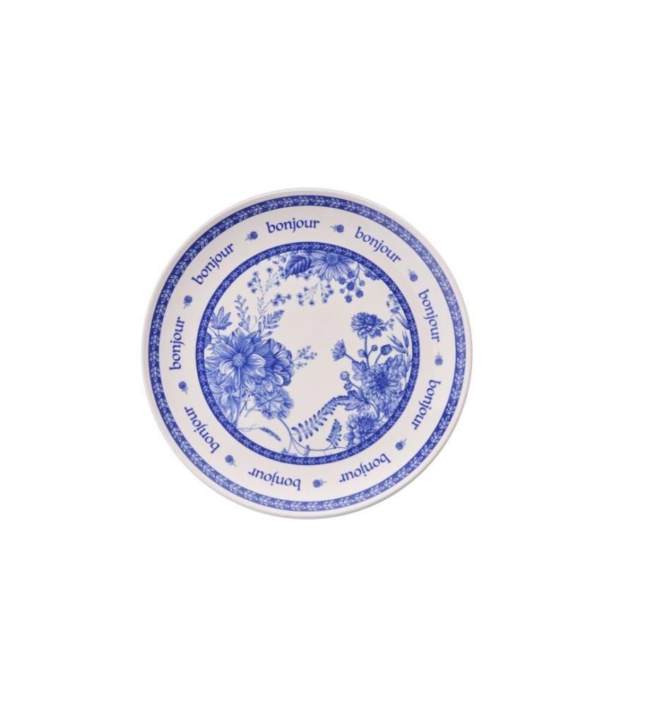Dessertteller-Set, 6-teilig, Blau, Weiss, 100 % Keramik