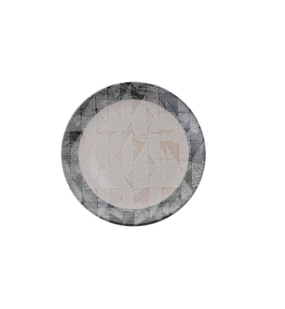 Set d'assiettes de service, 6 pièces, gris, noir, beige, 100% CERAMIC