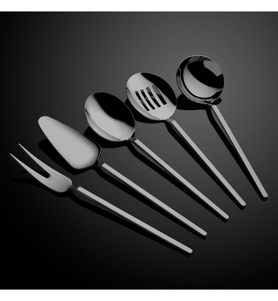 Service-Set, 5-teilig, Schwarz, 100 % Edelstahl