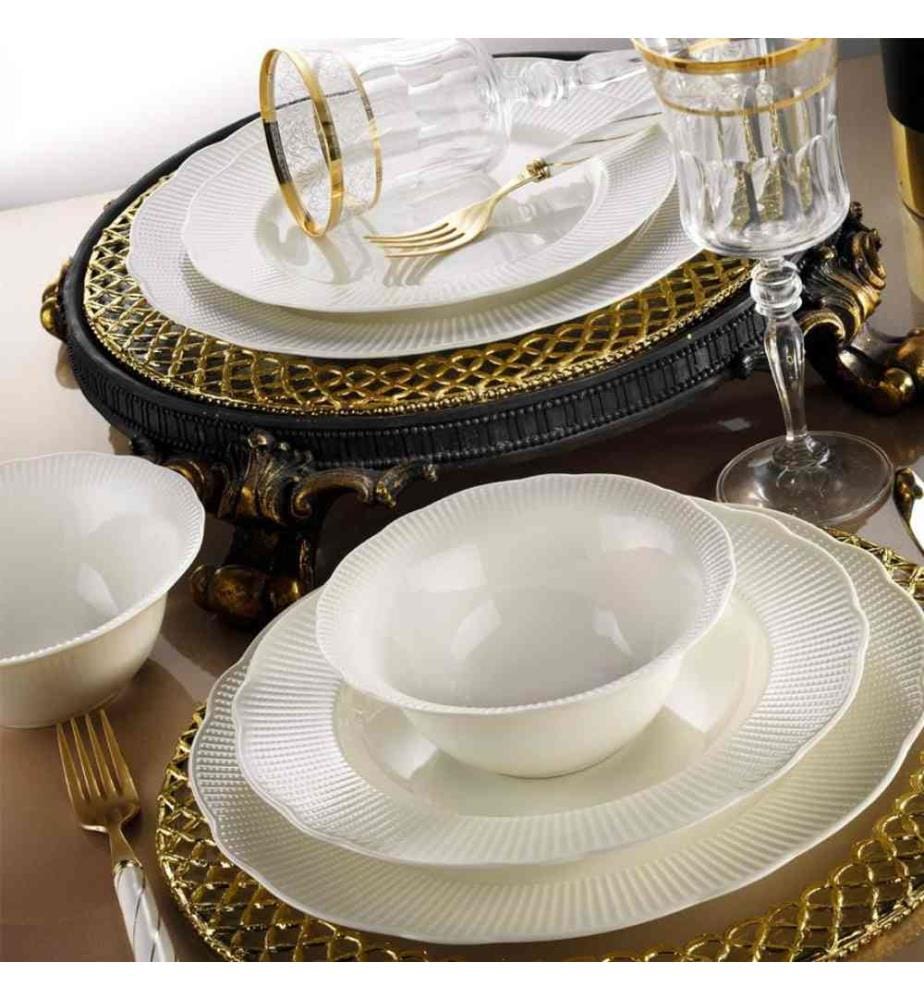 Service de table, 24 pièces, blanc, porcelaine