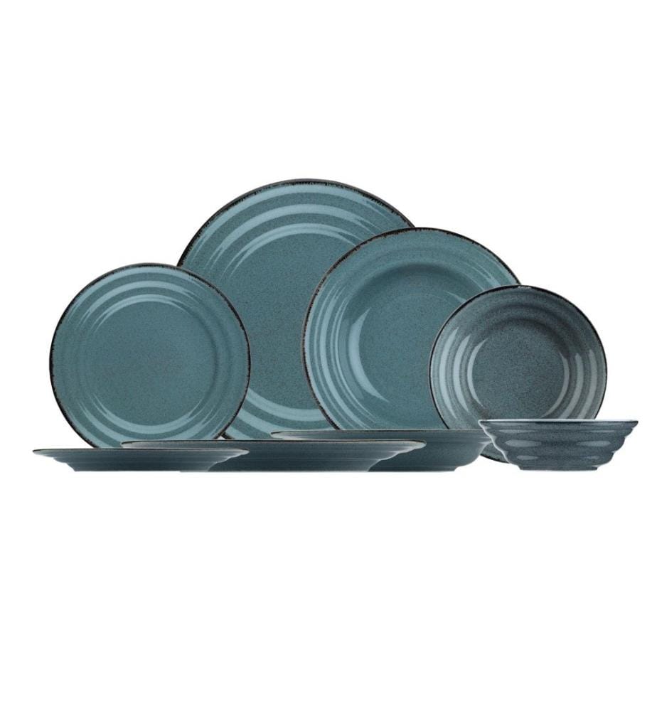 Essservice, 24-teilig, blau, Porzellan